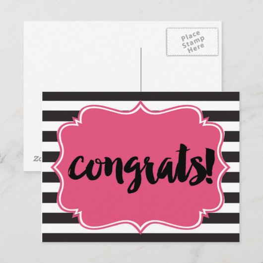 Gefeliciteerd Briefkaart Perfect Posh (Voorkant / Achterkant)