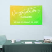 Gefeliciteerd Bright Yellow & Green Ombre Spandoek (Beurs)