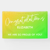 Gefeliciteerd Bright Yellow & Green Ombre Spandoek (Horizontaal)