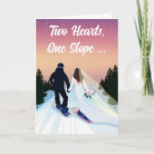Gefeliciteerd Bruid & Bruidegom Snowboarden Kaart (Voorkant)