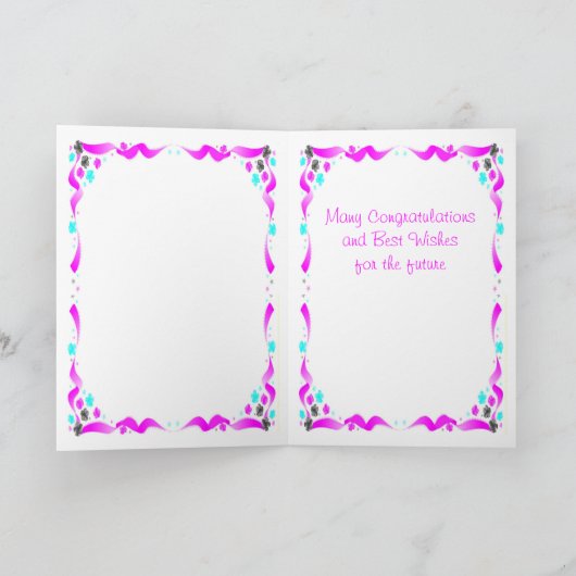 Gefeliciteerd, bruid en bruidegom kaart (Binnen)