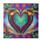 GEFELICITEERD BRUID EN BRUIDEGOM TEGELTJE (Voorkant)