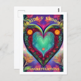 GEFELICITEERD BRUID EN BRUIGOM BRIEFKAART