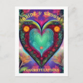 GEFELICITEERD BRUID EN BRUIGOM BRIEFKAART (Voorkant)