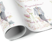 Gefeliciteerd! Bruidsjurk bruid & bruidegom Cadeaupapier (Rol Hoek)
