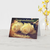 Gefeliciteerd bruiloft Rozen gepersonaliseerd Kaart (Gele Bloem)