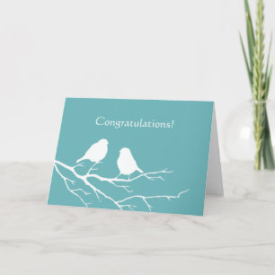 Gefeliciteerd bruiloft Schattigee mus vogel blauw Kaart