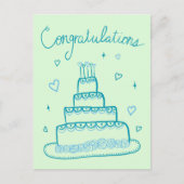 Gefeliciteerd Bruiloft Verloving Schets Doodle Briefkaart (Voorkant)