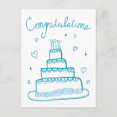 Gefeliciteerd Bruiloft Verloving Schets Doodle Briefkaart (Voorkant)