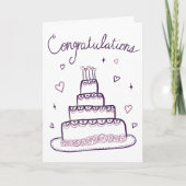 Gefeliciteerd Bruiloft Verloving Schets Doodle Kaart (Voorkant)