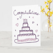 Gefeliciteerd Bruiloft Verloving Schets Doodle Kaart (Gele Bloem)