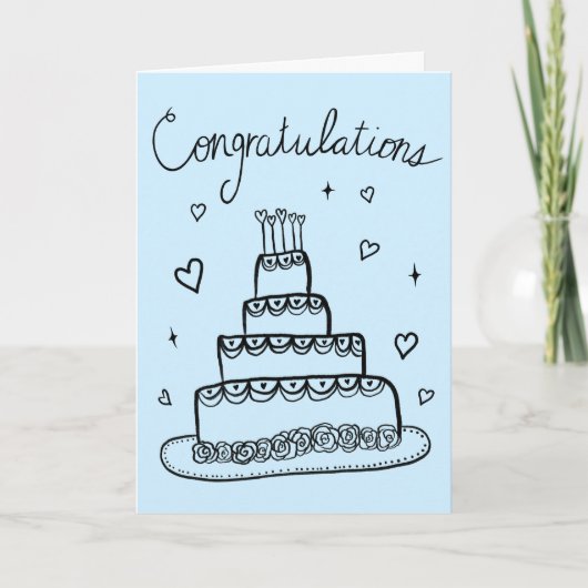 Gefeliciteerd Bruiloft Verloving Schets Doodle Kaart (Voorkant)