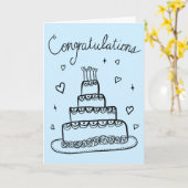 Gefeliciteerd Bruiloft Verloving Schets Doodle Kaart (Gele Bloem)
