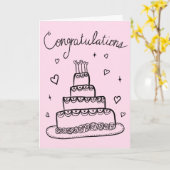 Gefeliciteerd Bruiloft Verloving Schets Doodle Kaart (Gele Bloem)