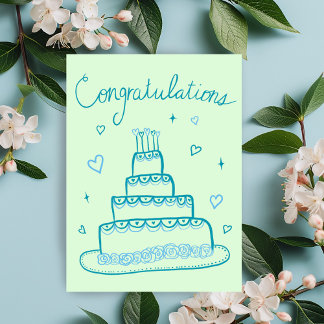 Gefeliciteerd Bruiloft Verloving Schets Doodle Kaart
