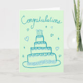 Gefeliciteerd Bruiloft Verloving Schets Doodle Kaart (Voorkant)