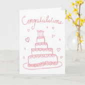 Gefeliciteerd Bruiloft Verloving Schets Doodle Kaart (Gele Bloem)