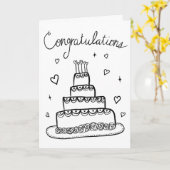 Gefeliciteerd Bruiloft Verloving Schets Doodle Kaart (Gele Bloem)