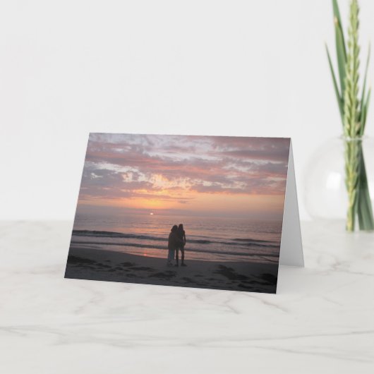 Gefeliciteerd Bruiloftsstrandpaar Kaart (Voorkant)