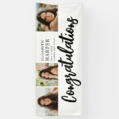 Gefeliciteerd Brush Script 3 Foto Afstuderen Spandoek (Verticaal)