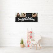 Gefeliciteerd Brush Script  3 Foto Afstuderen Spandoek (Insitu)