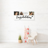 Gefeliciteerd Brush Script  3 Foto Afstuderen Spandoek (Insitu)