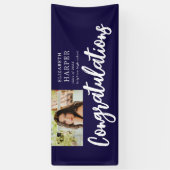 Gefeliciteerd Brush Script Foto Afstuderen Spandoek (Verticaal)