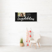 Gefeliciteerd Brush Script Foto Afstuderen Spandoek (Insitu)