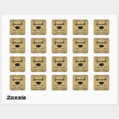 Gefeliciteerd Brushed Gold Faux Folie Afstuderen Vierkante Sticker (Vel)