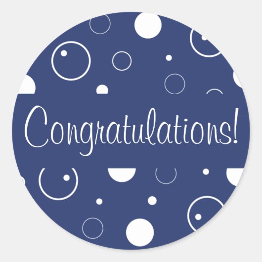 Gefeliciteerd Bubbles Envelope Seal Ronde Sticker (Voorkant)