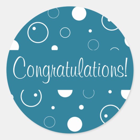 Gefeliciteerd Bubbles Envelope Seal Ronde Sticker (Voorkant)