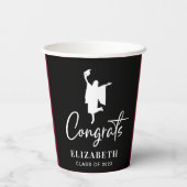 Gefeliciteerd Burgundy Graduation Party Papieren Bekers (Achterkant)