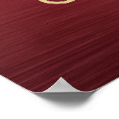 Gefeliciteerd Burgundy Red en Gold Afstuderen Poster (Hoek)