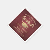 Gefeliciteerd Burgundy Red Gold Graduation Party Servet (Hoek)