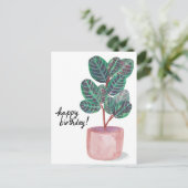 Gefeliciteerd Calathea Gebedsplant Aquarel Briefkaart (Staand voorkant)