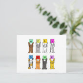 Gefeliciteerd Cartoon Cats Briefkaart (Staand voorkant)