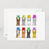 Gefeliciteerd Cartoon Cats Briefkaart (Voorkant / Achterkant)