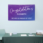 Gefeliciteerd Casual Blauw & Paarse Ombre Spandoek (Beurs)