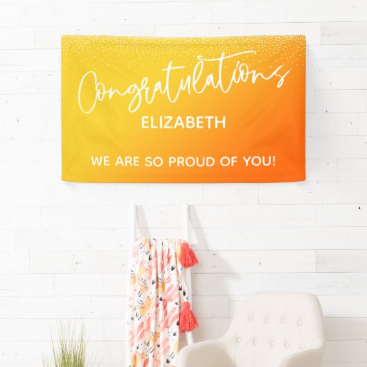 Gefeliciteerd Casual Sinaasappel & Geel Ombre Spandoek (Insitu)