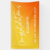 Gefeliciteerd Casual Sinaasappel & Geel Ombre Spandoek (Verticaal)