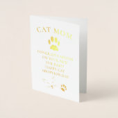 Gefeliciteerd Cat Adoption Folie Card Kaarten (Voorkant)