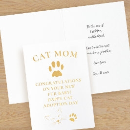 Gefeliciteerd Cat Adoption Folie Card Kaarten
