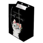 Gefeliciteerd Cat mam Gift Bag Medium Cadeauzakje (Achterkant Gekanteld)