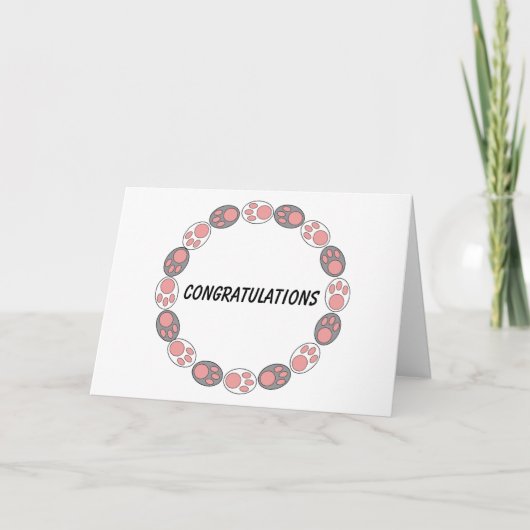 Gefeliciteerd Cat Paws Funny personaliseren Kaart (Voorkant)