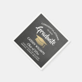 Gefeliciteerd Chalkboard Black & Gold Afstuderen Servet (Hoek)