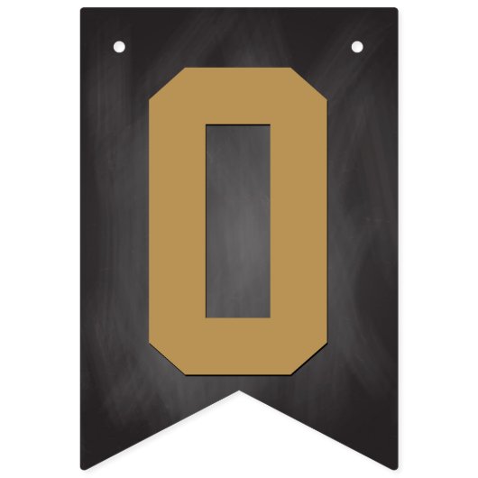 Gefeliciteerd  Chalkboard Black Gold Vlaggetjes (Tweede vlag)