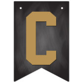 Gefeliciteerd  Chalkboard Black Gold Vlaggetjes (Eerste vlag)