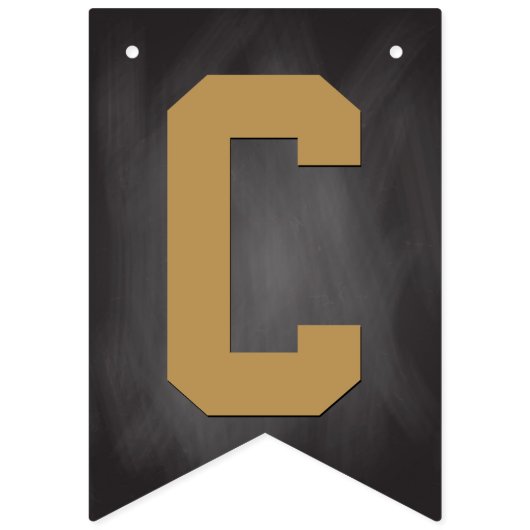 Gefeliciteerd  Chalkboard Black Gold Vlaggetjes (Eerste vlag)