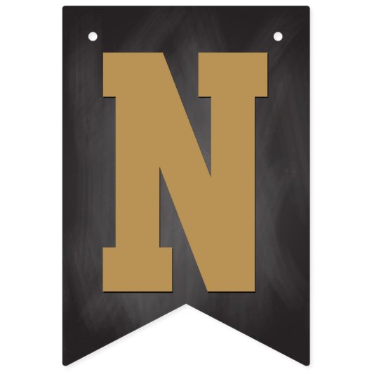 Gefeliciteerd  Chalkboard Black Gold Vlaggetjes (Derde vlag)