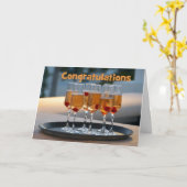 Gefeliciteerd Champagne aan Newly Weds Kaart (Gele Bloem)